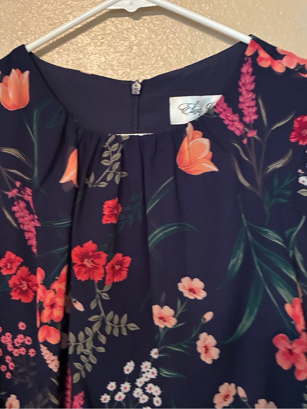Eliza J Womens Balloon Long Sleeve Floral Cascade Maxi Dress Size 8 Navy Blue - Picture 5 of 6